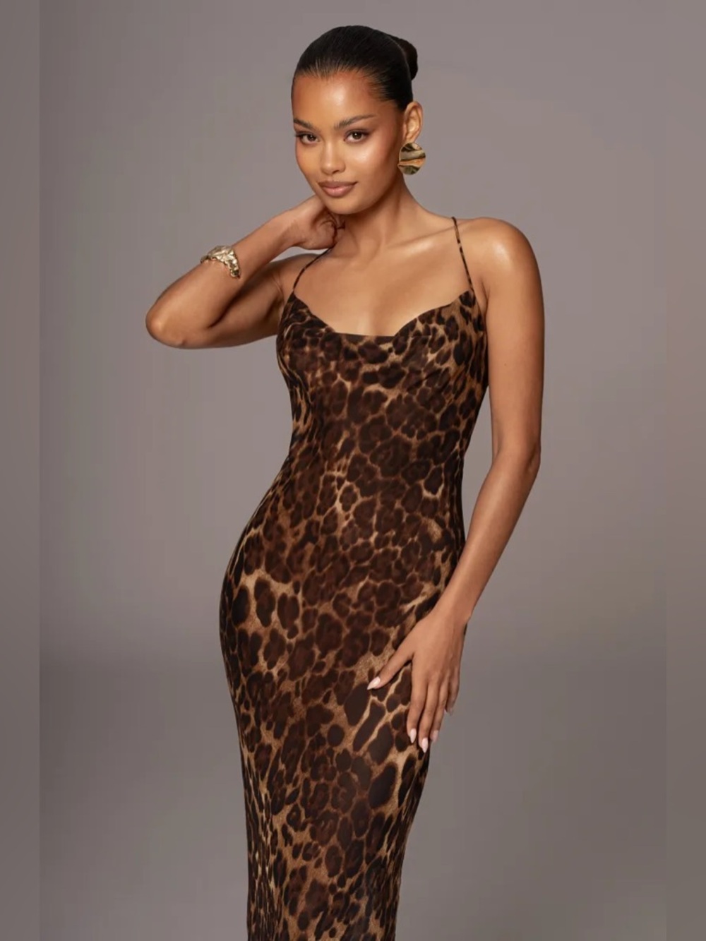 JluxLabel Sierra Leopard Maxi Dress Size XS